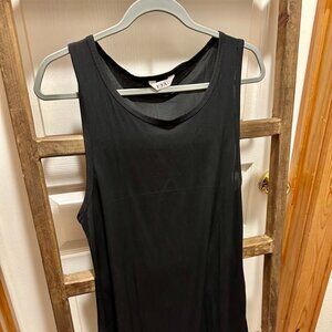 Black Tunic Long Sleeveless Dress Shirt L